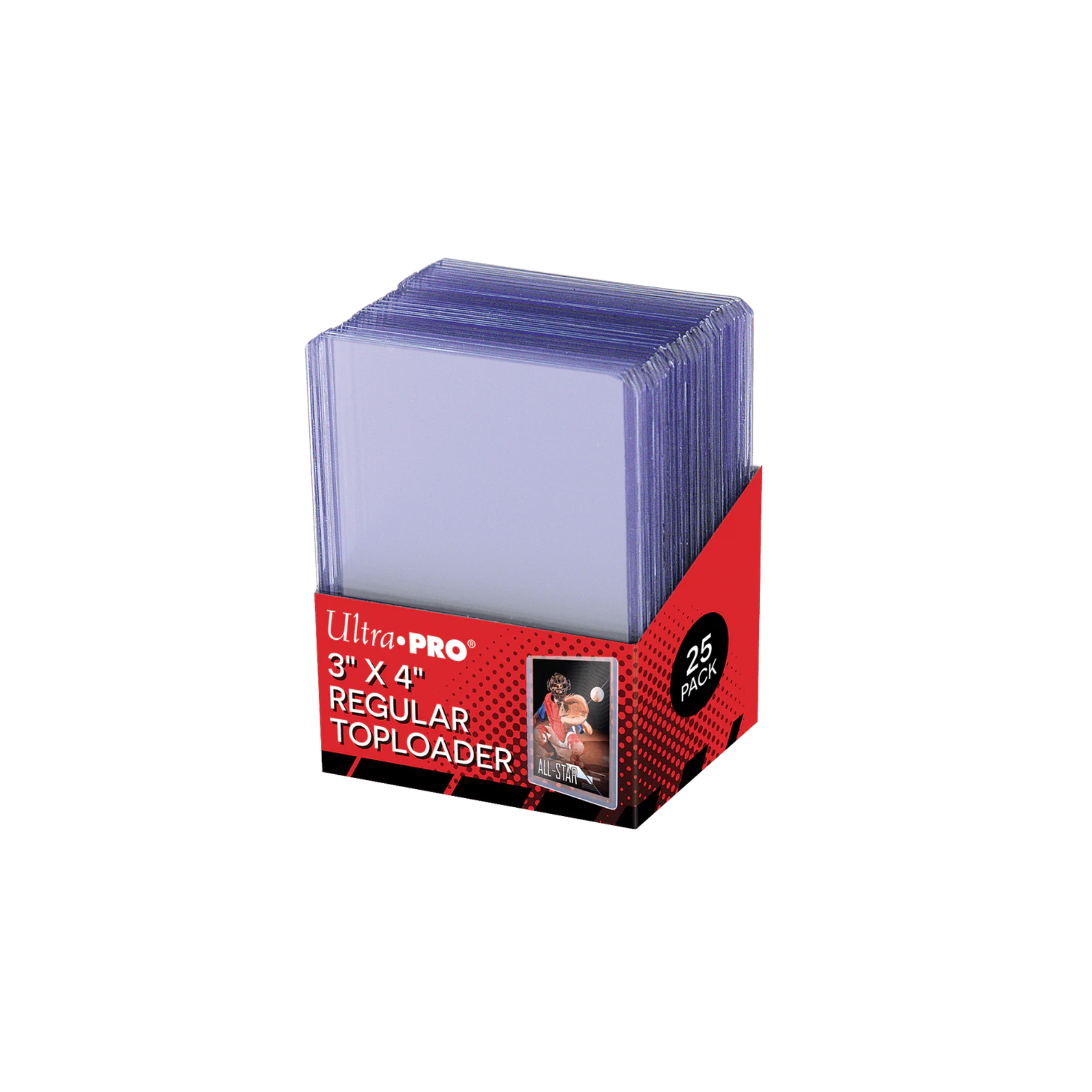 Ultra Pro 3" x 4" Clear Regular Toploaders for Standard Size Cards (25ct)