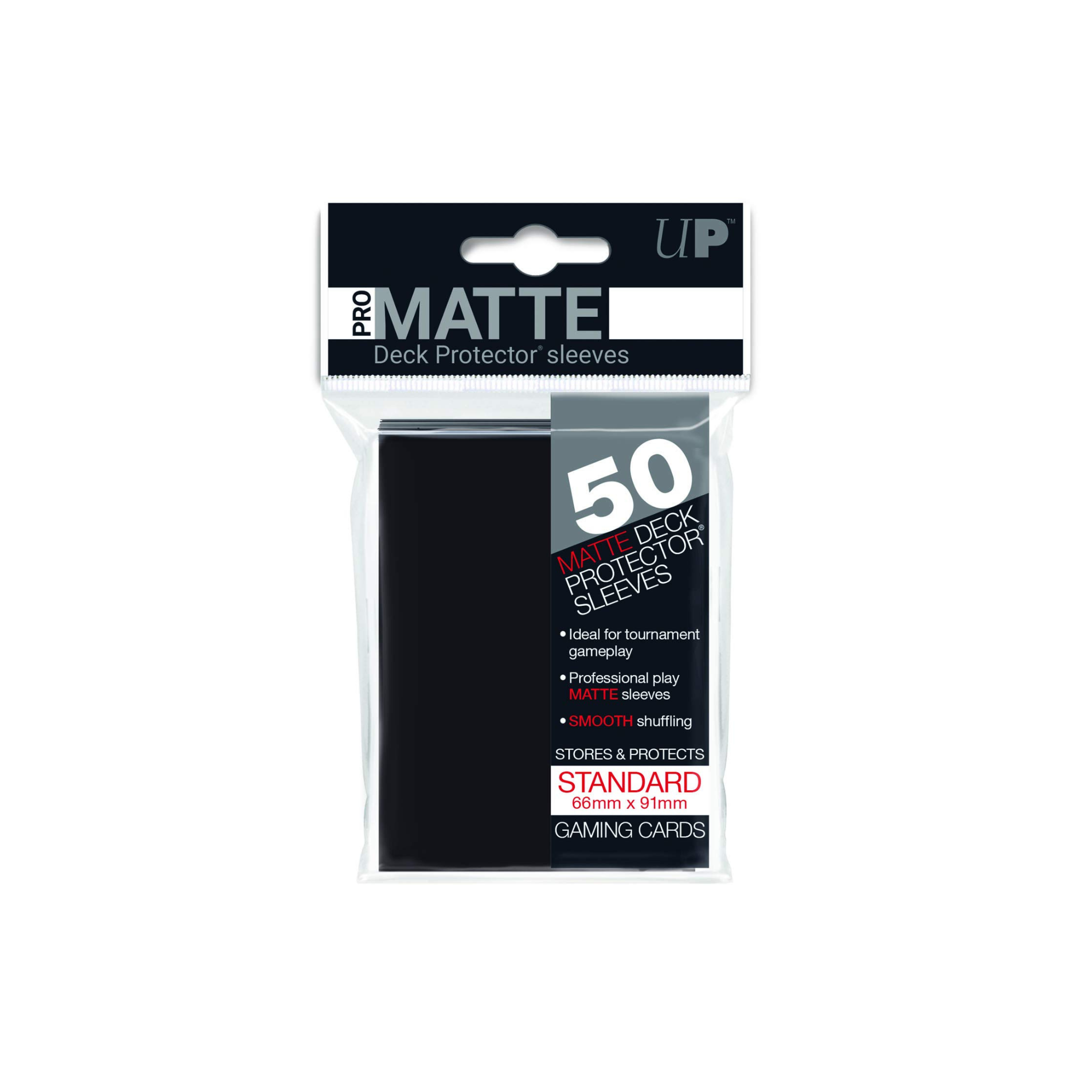 Ultra Pro 2.5" x 3.5" Matte Standard Deck Protector Black Sleeves (50 Sleeves)