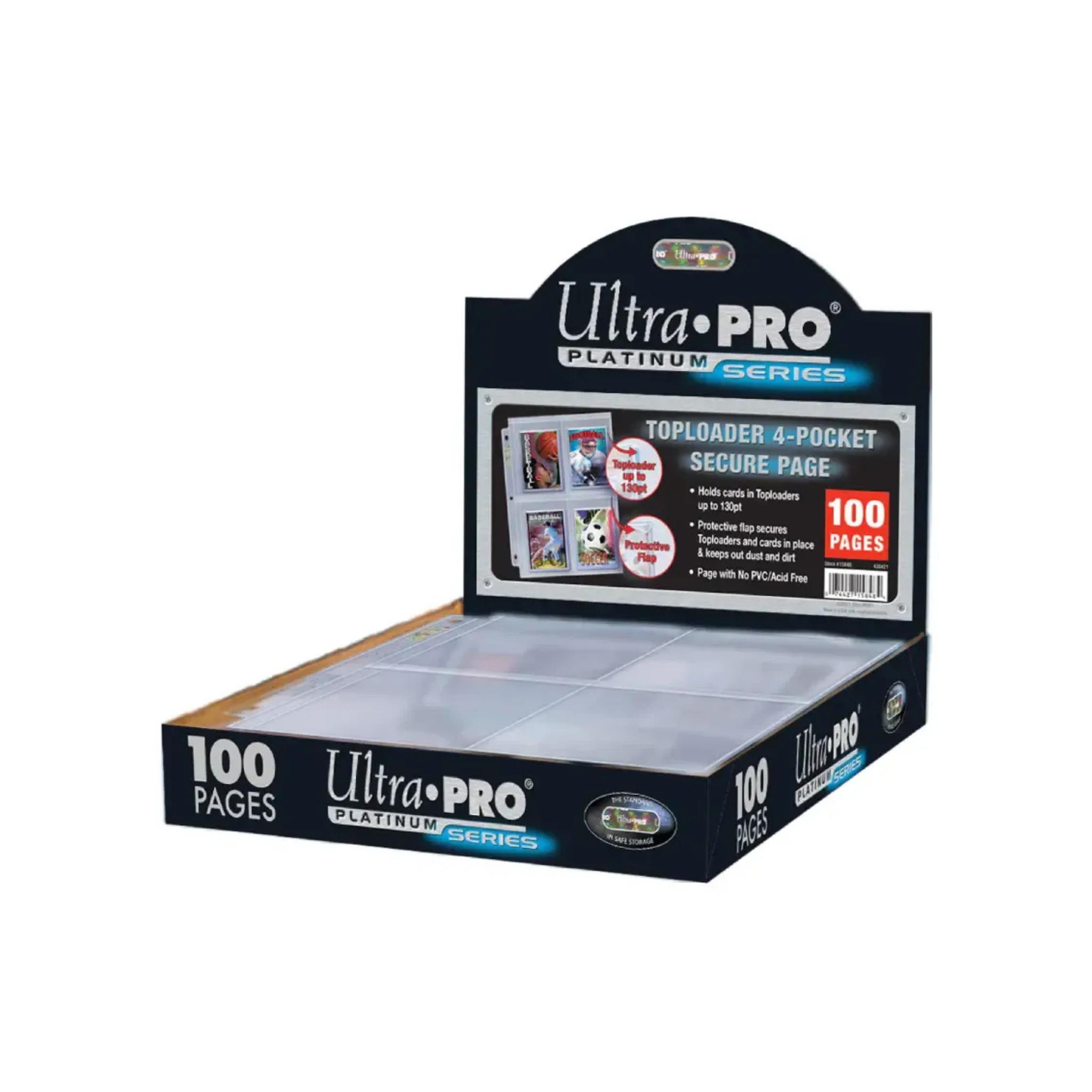 Ultra Pro Platinum Series 4 Pocket Secure Pages For Toploader Standard Size Cards (100 Pages)