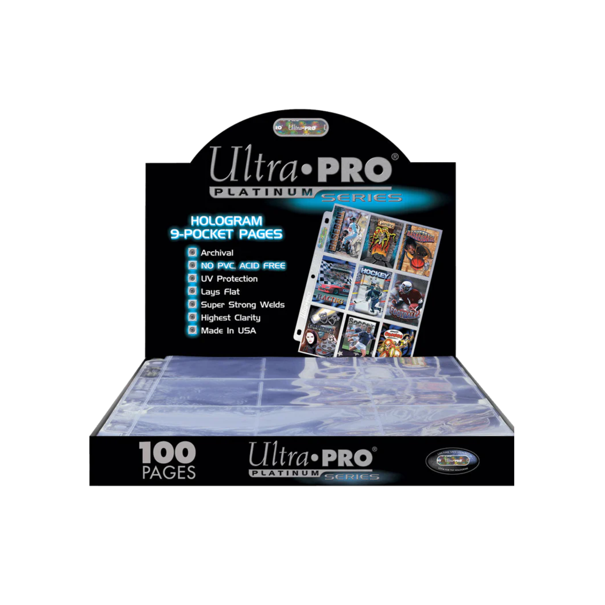 Ultra Pro Platinum Series 9 Pocket Secure Pages For Standard Size Cards (100 Pages)