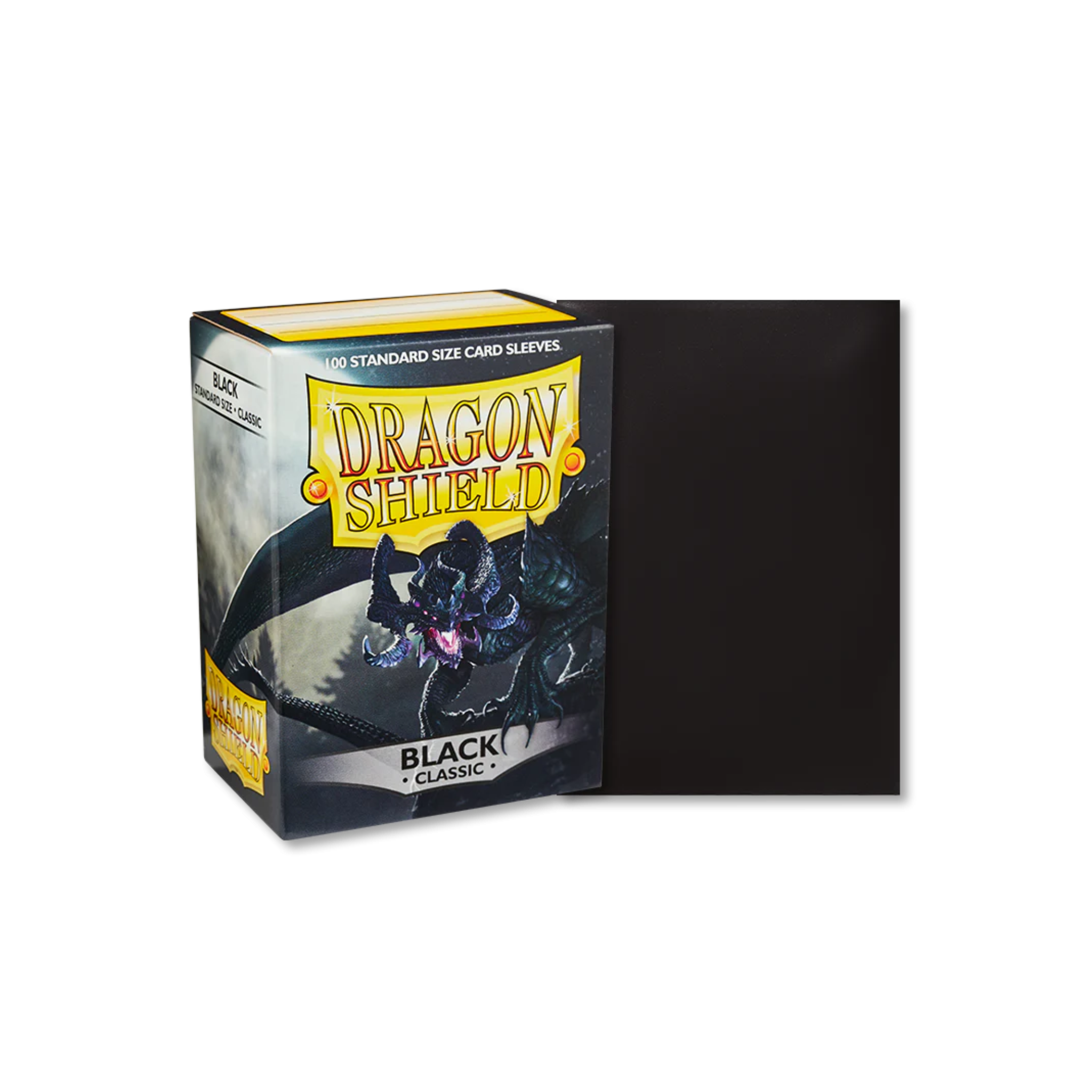 Dragon Shield Standard Deck Protector Classic Black Sleeves (100 Sleeves)