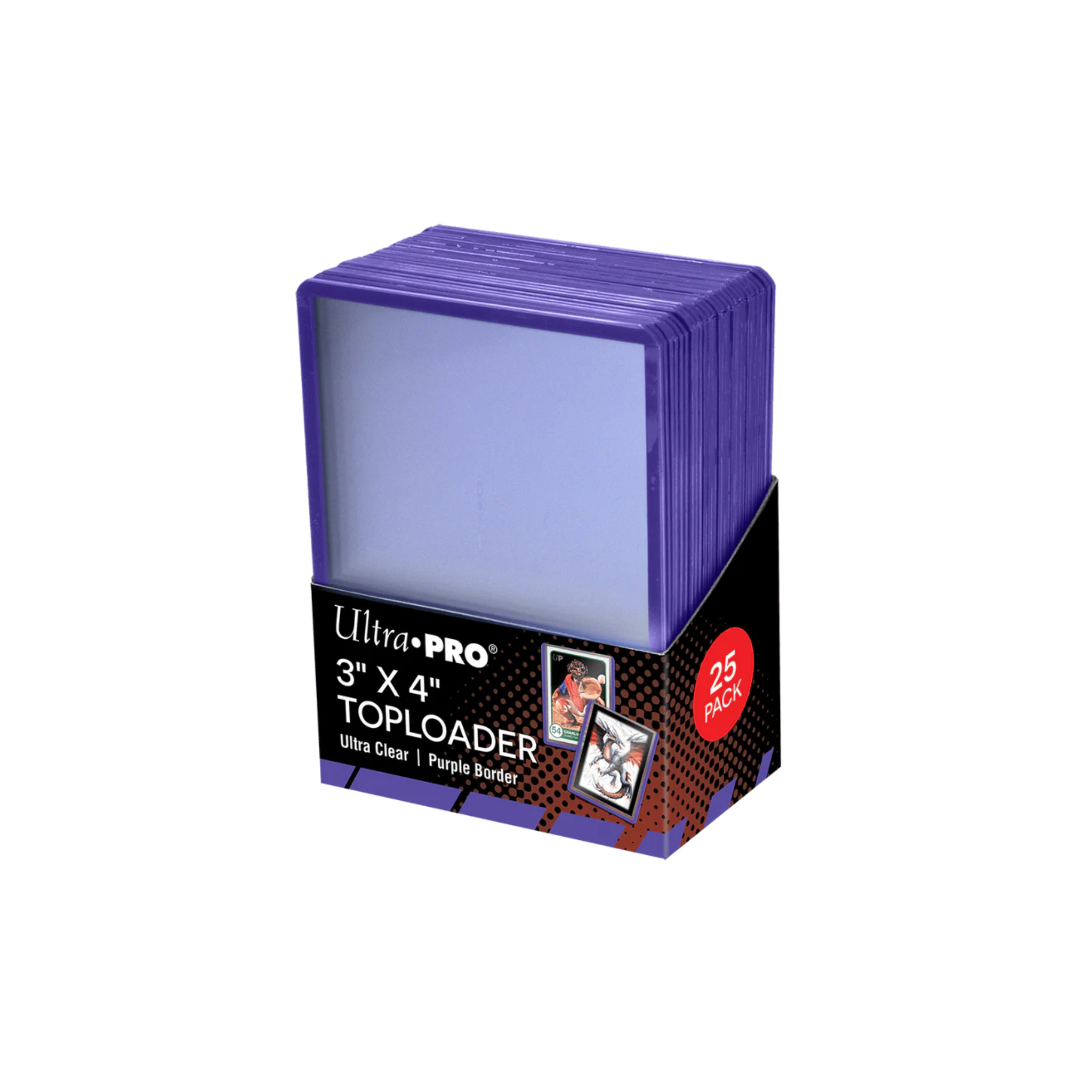 Ultra Pro 3" x 4" Purple Border Regular Toploaders for Standard Size Cards (25ct)