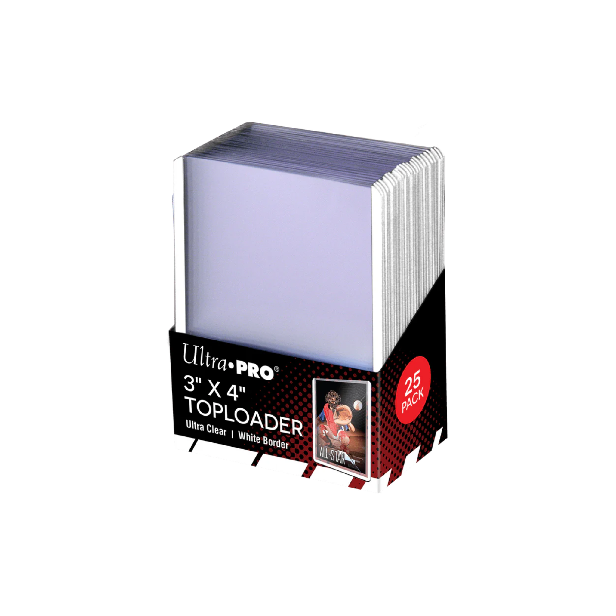 Ultra Pro 3" x 4" White Border Regular Toploaders for Standard Size Cards (25ct)
